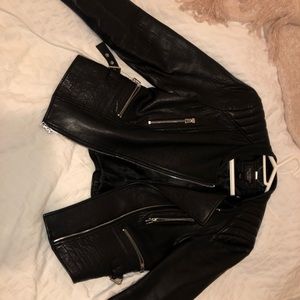 Genuine leather moto jacket